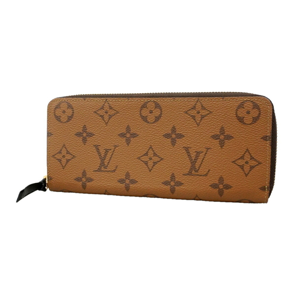Louis Vuitton Monogram Reverse Portefeuille Clemence Long Wallet M82336 Brown...